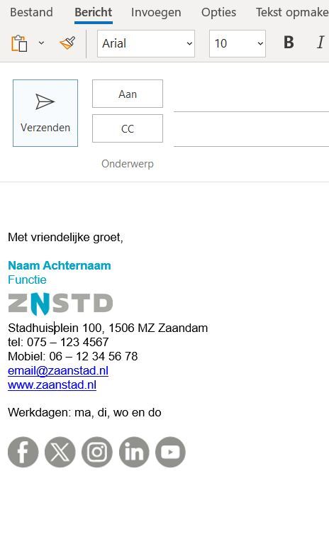 voorbeeld email ondertekening